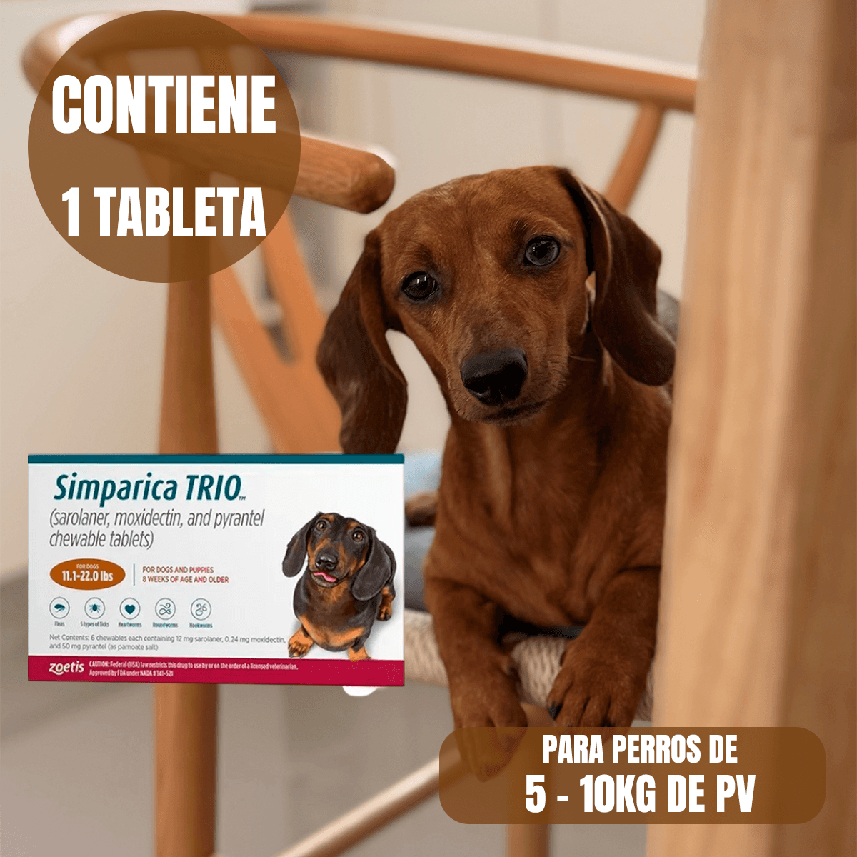 SIMPARICA TRIO 1 TABLETA ANTIPULGAS Y GARRAPATAS PARA PERROS - FridaPets - Perro - Salud y bienestar - Zoetis