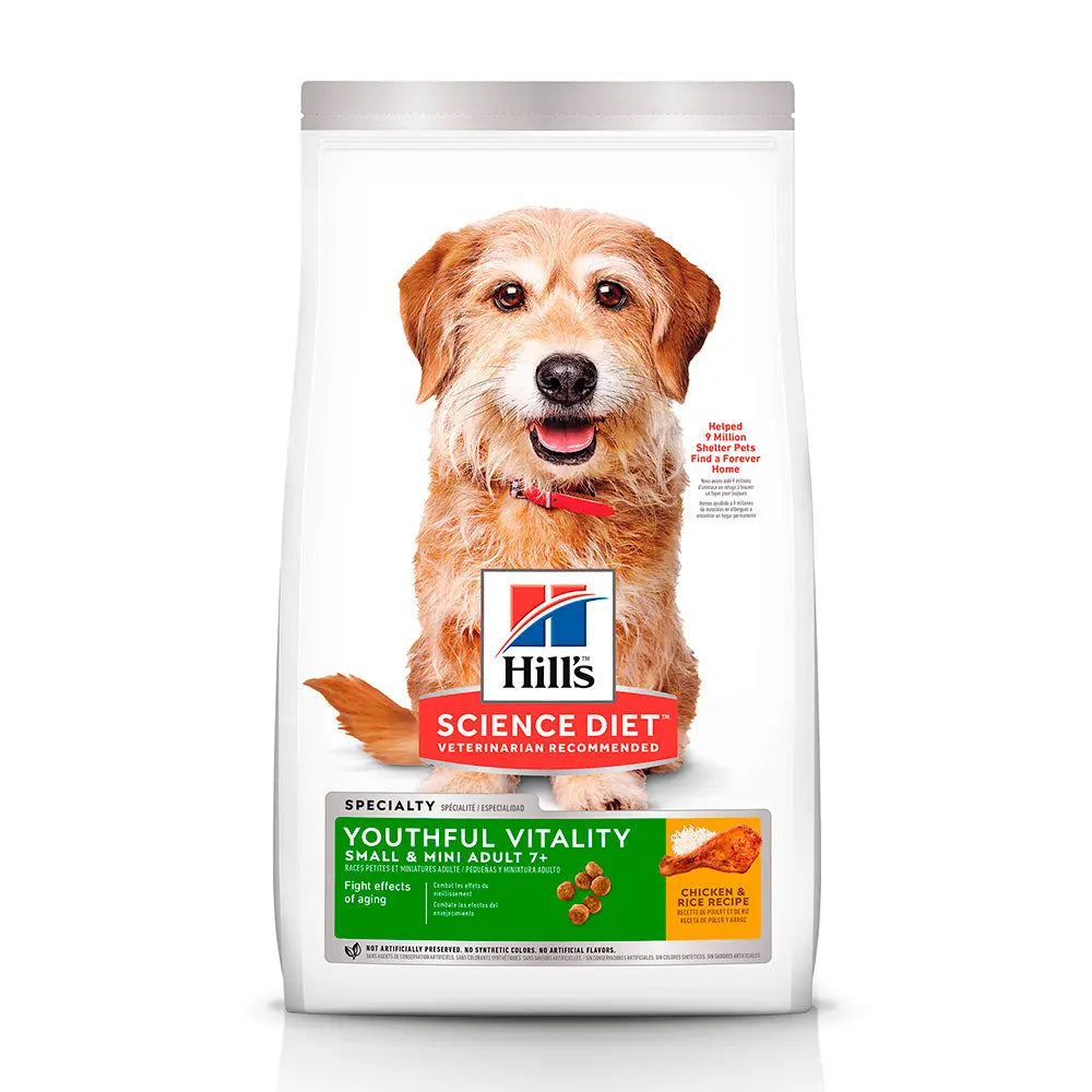Hill's Science Diet Adult 7+ Youthful Vitality small & mini alimento seco para perros adultos mayores de razas pequeñas y miniatura FridaPets