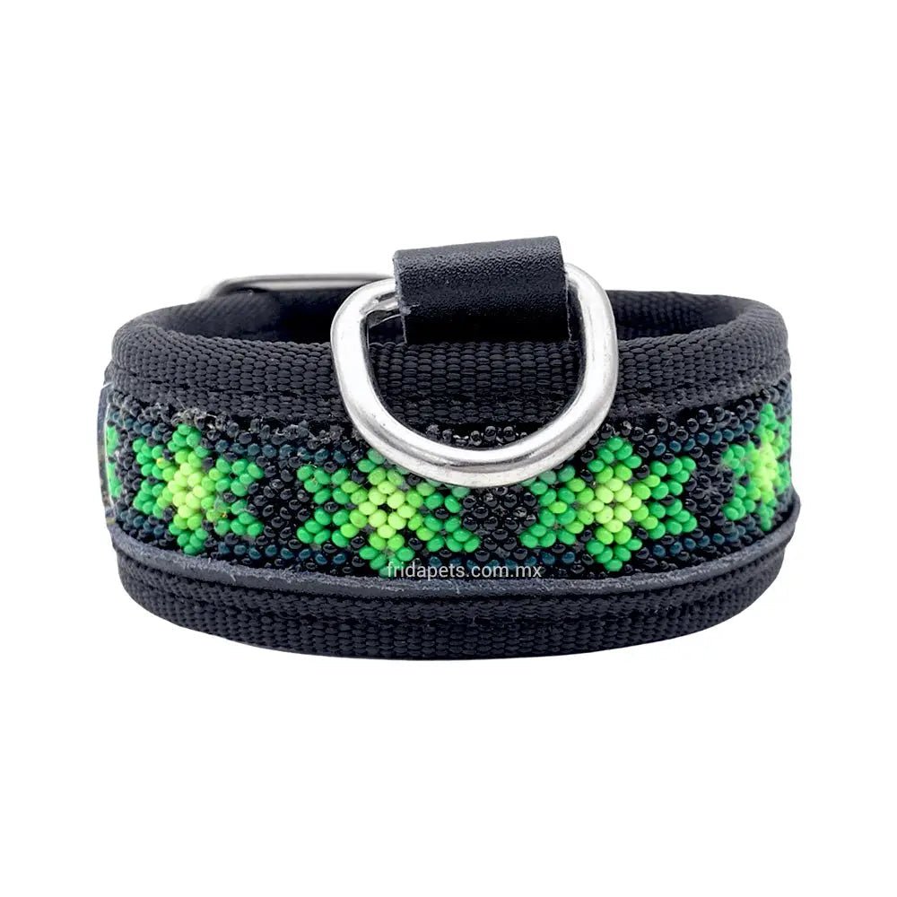Collar Artesanal Ojo de Dios y Peyote Verde "S" - FridaPets - Perro y gato - Guardarropa - FridaPets