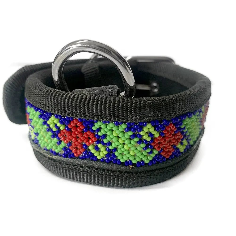 COLLAR ARTESANAL WIXARI PETS FLOR DE HIKURI (AZUL CIELO) M - FridaPets - Perro y gato - Guardarropa - FridaPets