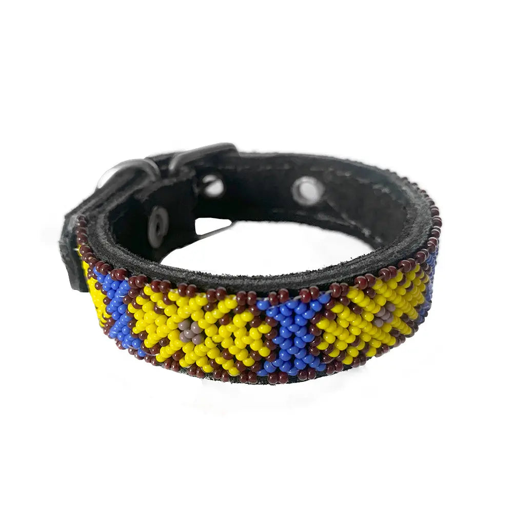 Collar Artesanal Wixari Pets Flor de Hikuri (Amarilla) XS