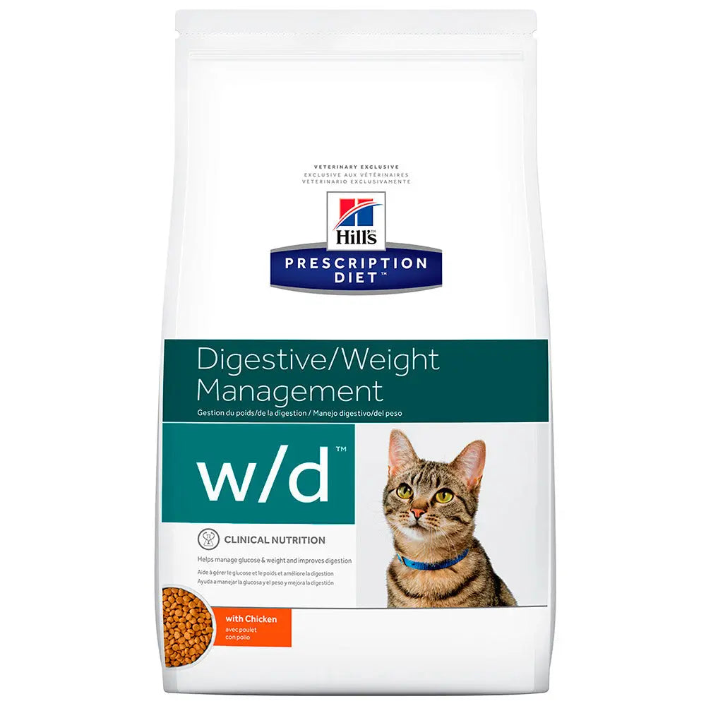 Hill's Prescripción Diet w-d Control de Peso para Diabetes Alimento para Gato Adulto Seco 3,9 kg FridaPets