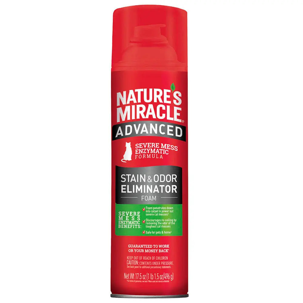 Nature's Miracle Espuma quitamanchas y olores para gatos 17.5 oz