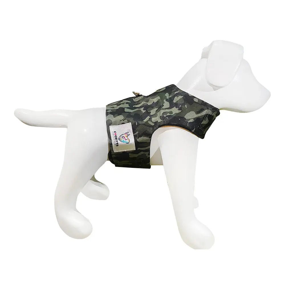 Pechera Cochitta Camo Verde Militar S - FridaPets - Perro - Accesorios - FridaPets