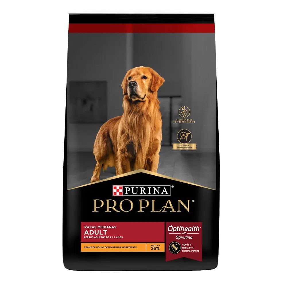 Purina Pro Plan Adulto Razas Medianas OptiHealth Alimento seco Carne de Pollo - FridaPets - Perro - Alimento - Seco - ProPlan