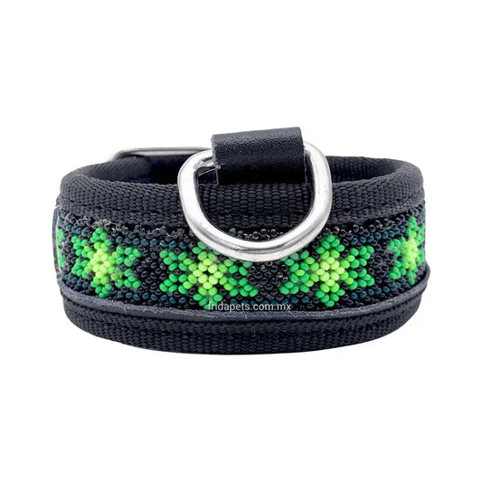 Collar Artesanal Ojo de Dios y Peyote Verde "S" FridaPets