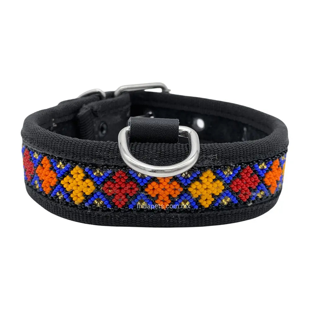 Collar Artesanal Peyote Rojo y Naranja "M" FridaPets